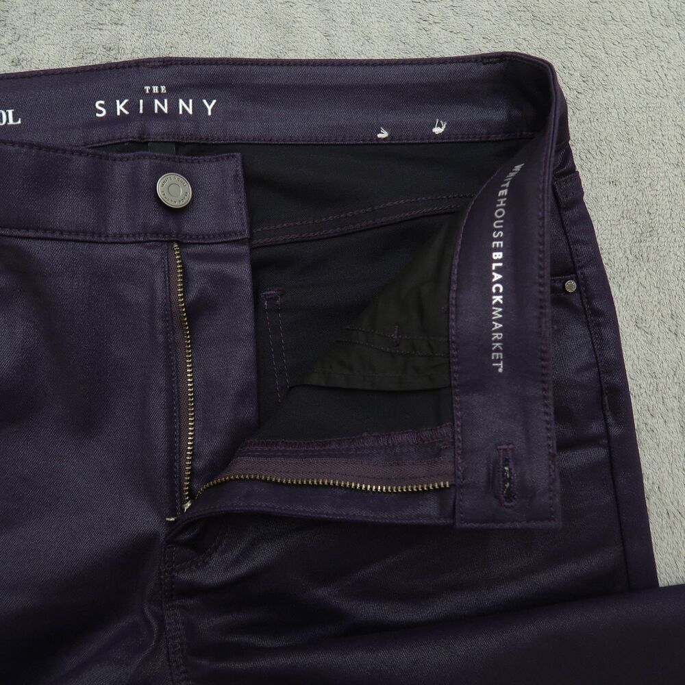 WHBM Jeans Women's Size 10L Purple High-Rise Skinny Coated Micro Jean 31" Inseam - Picture 2 of 16